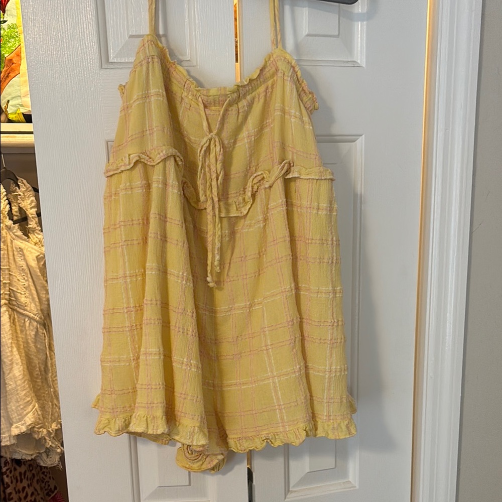 Urban Outfitters Yellow Striped Romper